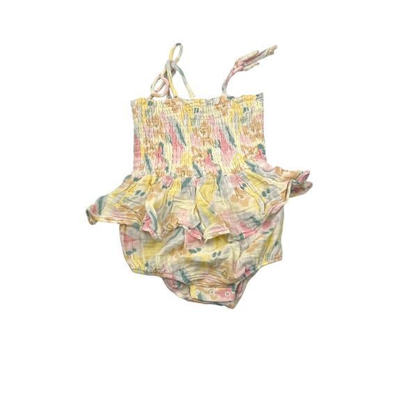 Angel Dear Other - Angel Dear Paris Bouquet Skirted Smocked Bubble Romper